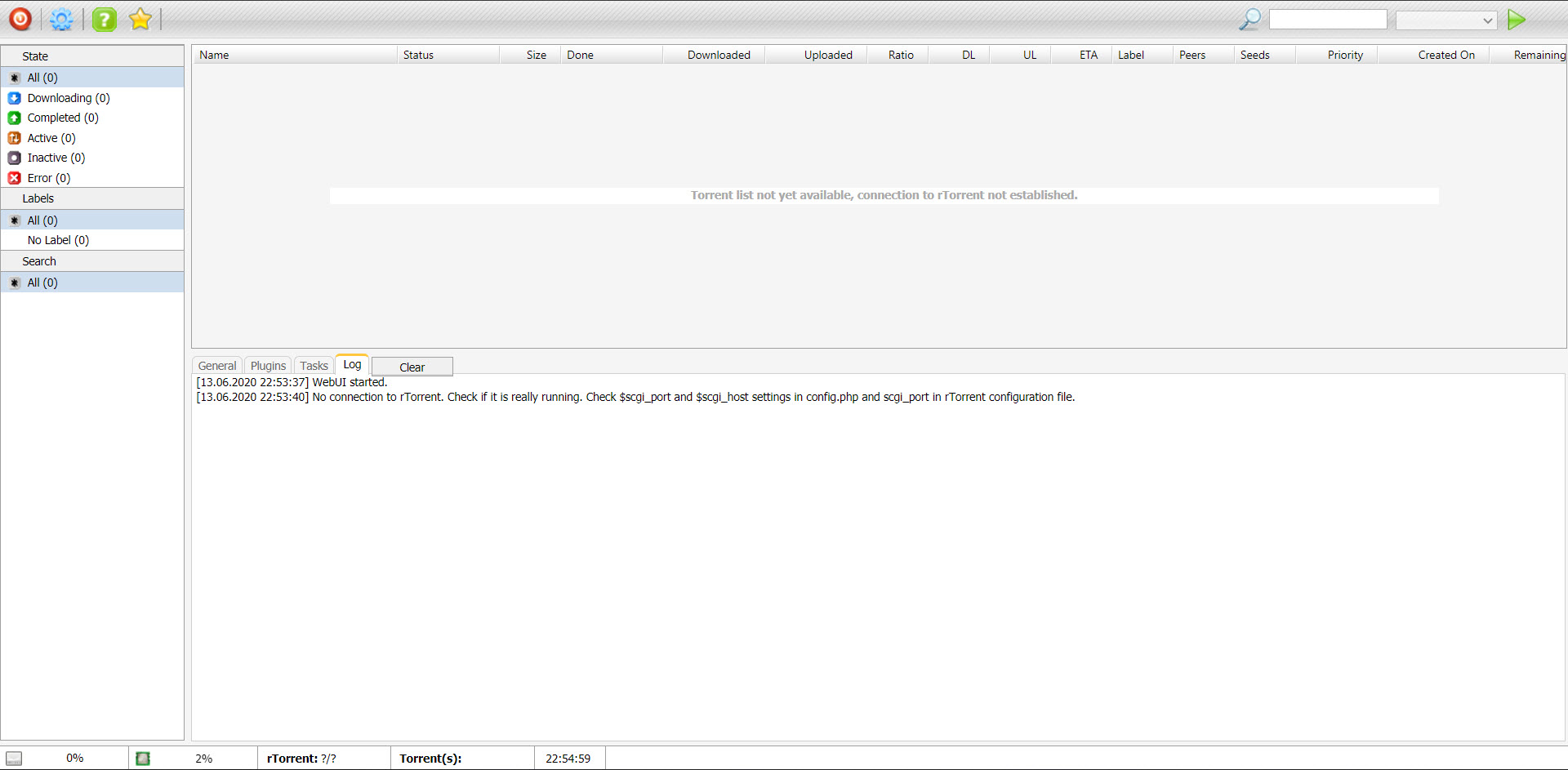 rTorrent cannot establish.
